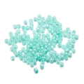 Détails macro de perles en verre vert menthe de 4mm avec finition nacrée pour bijoux - 300 Pièces/Paquet / Vert Lac