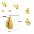 Boucles d'oreilles dorées en acier inoxydable 304 avec boucle pour bijoux DIY - Coquillage / Lot de 10 / Or