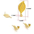 Clous d'oreilles feuilles dorées en acier inoxydable de 18,88 mm pour bijoux DIY - Petite Feuille / Lot de 10 / Or