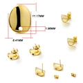 Base de boucle d'oreille en acier inoxydable 304 doré avec trou pour bijoux DIY 11mm - Ovale Brillant / Lot de 10 / Or