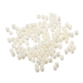 Détail macro de perles de verre blanc crème de 4 mm avec éclat perlé pour bijoux DIY - 300 Pièces/Paquet/28g / Poche zippée
