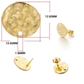 Boucles d'oreilles martelées en acier doré avec trou pour la création de bijoux DIY - Rond / Lot de 10 / Or