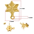 Clous d'oreilles étoile hexagramme dorés avec boucle de suspension et dimensions - Hexagone / Lot de 10 / Or