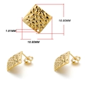 Clou d'oreille carré doré martelé avec trou pour la création de bijoux DIY - Quadrilatère Texturé / Lot de 10 / Or