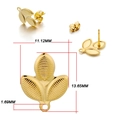 Clous d'oreilles feuille en acier inoxydable 304 doré avec boucle pour bijoux DIY - Feuilles De Houx / Lot de 10 / Or