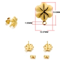 Puces d'oreilles fleur dorée avec boucle en acier inoxydable 304 pour bijoux DIY - Fleur Ronde / Lot de 10 / Or