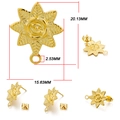 Clous d'oreilles étoile rose en acier inoxydable doré pour création de bijoux DIY - Style tournesol / Lot de 10 / Or