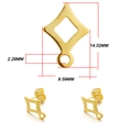 Connecteurs de boucles d'oreilles losange en acier inoxydable doré pour bijoux DIY - Losange Ajouré / Lot de 10 / Or