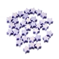 Detailansicht der irisierenden lila Sternperlen mit Fädelloch für DIY-Schmuckzubehör - 50 Stück/Packung (Loch 1,5mm/14g) / Lila