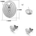 Puce d'oreille ovale martelée en acier inoxydable avec trou pour création de bijoux - Ovale Texturé / Lot de 10 / Argent