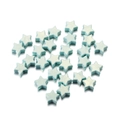 Lustrous light blue acrylic star beads with drill holes for DIY jewelry making - Blue