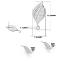 Clou d'oreille en acier inoxydable en forme de feuille avec boucle de suspension - Petite Feuille / Lot de 10 / Argent