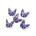 Macro shot of 5 purple resin butterfly charms with gold foil and pre-drilled holes - 1 Piece/Pack (38*40mm) / Black Border Purple (Large)