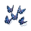 Close-up of five starry blue butterfly resin charms with gold glitter for DIY jewelry making - 1 Piece/Pack (38*40mm) / Black Border Blue Purple (Large)