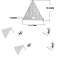 Boucles d'oreilles triangles en acier argenté avec texture pointillée et dimensions - Triangulaire / Lot de 10 / Argent