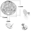 Base de boucles d'oreilles en acier inoxydable 304 argenté avec texture martelée - Rond / Lot de 10 / Argent