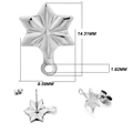 Composants de boucles d'oreilles étoile hexagonale avec boucle en acier inoxydable - Hexagone / Lot de 10 / Argent