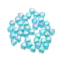 Bunte Acryl-Herzperlen mit AB-Beschichtung und Mittelloch für DIY-Schmuckherstellung - 50 Stück/Packung (9x9mm) / Blau