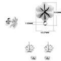 Boucles d'oreilles fleur argentées avec anneau de suspension de 13,52 mm pour bijoux DIY - Fleur Ronde / Lot de 10 / Argent