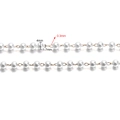 4mm white pearl necklace chain with gold wire components and technical dimension labels - Dense Artificial Pearl Style / 50cm / White