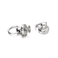 Polished silver screw stud with pull ring for DIY leather crafts and bag hardware - 10mm / Single Loop Style / 5 Pieces / White Gold