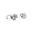 Detailed macro view of silver screw-back rivet with ring for DIY phone cases and luggage - 8mm / Single Loop Style / 5 Pieces / White Gold
