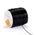 Detail view of 1.0mm black elastic crystal cord spool for DIY jewelry making - 0.5mm/60m / Black
