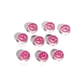 Close-up of pink acrylic smiley face beads for DIY jewelry and phone chain accessories - Rose Red