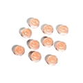Macro shot of 10 orange smiley face acrylic beads for DIY handmade jewelry crafts - Orange Pink