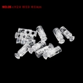 Detail of clear plastic spring toggle stoppers showing NO.06 dimensions 2.4x0.9cm - Narrow Column Style (Style 06) / 10 Pieces Pack / Clear