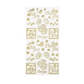 Detail van goudfolie PET-stickers met roos, vogel en hart voor scrapbooking decoratie - 2 Vellen Hart Dankbaarheid