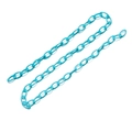 Detailed view of turquoise acrylic oval link chain for bags, phones, and fashion accessories - 51cm/Single Strand / Blue