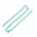 Close-up of mint green acrylic chunky oval links for DIY bags and phone chains - 51cm/Single Strand / Lake Green