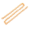 Macro detail of bright orange acrylic oval link chain for bags and accessories - 51cm/Single Strand / Orange