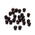 Detail van gepolijste donkerbruine esdoornhouten kralen met fijne nerf voor DIY-sieraden - 9x10mm (100 stuks/verpakking) / Donkere Koffie