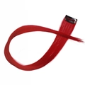 Dettaglio di extension per capelli rosso brillante con clip in metallo nero - Rosso