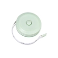 Detailopname van het mintgroene intrekbare meetlint met knop en schaalverdeling van 60 inch - 1.5m / Groen