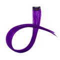 Dettaglio di extension per capelli viola scuro con clip e fibra liscia di alta qualità - Viola