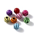 Détail de perles en bois colorées en forme de basket avec trous pour bijoux DIY - Style de Basketball en Acrylique Coloré