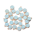 Sky blue enamel alloy letter charms with gold finish for DIY jewelry and necklaces - Letter A / Blue