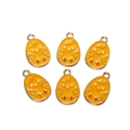 Detailed view of six yellow chick enamel charms with gold plating for DIY jewelry making - Easter Egg Style 08