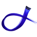 Dettaglio di extension per capelli lisci blu brillante con una clip in metallo nero - Blu