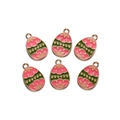Detail of colorful Easter egg alloy charms with floral patterns for DIY jewelry making - Easter Egg Style 02