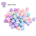 Pastel macaron acryl hart kralen 8mm voor DIY sieraden maken diverse kleuren mix - Hart Gemengde Kralen / 100 stuks