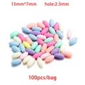 Perle ovali in acrilico colori macaron 15x7mm per gioielli fai da te 100 pezzi - Perline Miste Ovali