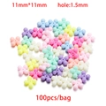 Perline colorate a fiore in acrilico da 11mm in tonalità macaron per creazione gioielli - Perline Miste Tonde