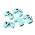 Set of five light blue resin game controller pendants with colorful buttons for DIY jewelry - Resin Game Console Pendant / 10 Pieces/Pack (20x27mm) / Sky Blue