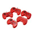 Set of five red resin game controller charms with silver metal rings for DIY jewelry making - Resin Game Console Pendant / 10 Pieces/Pack (20x27mm) / Red