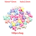 Perline a croce in acrilico 16x12mm per creazione gioielli fai-da-te colori macaron - Perline Miste A Croce