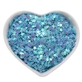 Macro view of blue and purple star shaped nail glitter sequins in a heart ceramic bowl - Five-pointed star AB color sequins 3.5*3.5mm/10g / Blue